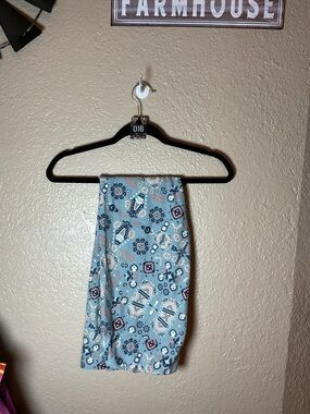 Lularoe Leggings Women’s Size TC Tall & Curvy Blue Tribal Aztec Fits Sizes 12-18